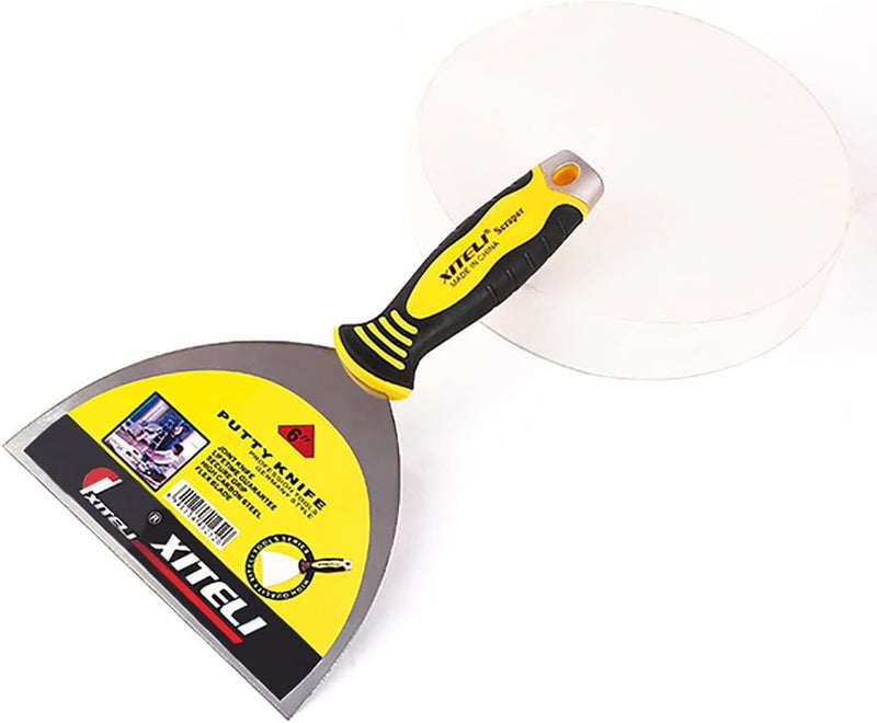 ESreake Putty Scraper, 6" Stainless Steel Putty Knives with Plastic Ergonomic Handle for Taping Paint Wall Floor Tile, Metal Spackle Tools Knife,Remover for Wood, Wallpaper Scraper (6") - Image 2